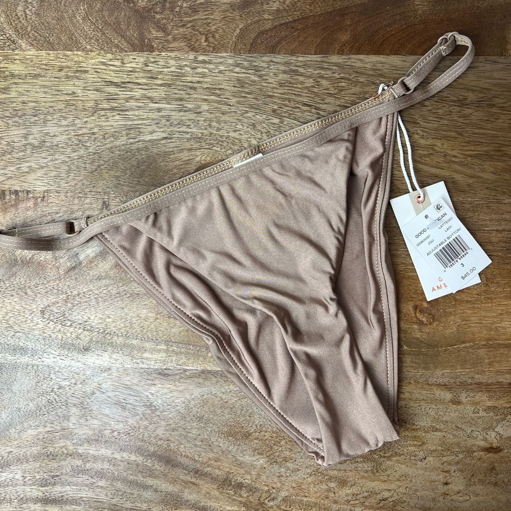Good American adjustable swimsuit bikini bottom latte NWT XL
